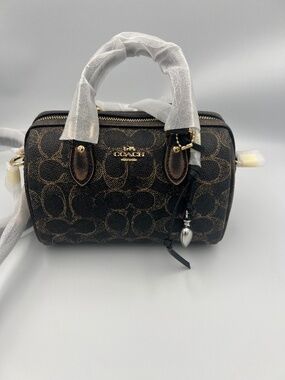 COACH Mini Rowan Crossbody Bag In Loved Signature Canvas With Charms